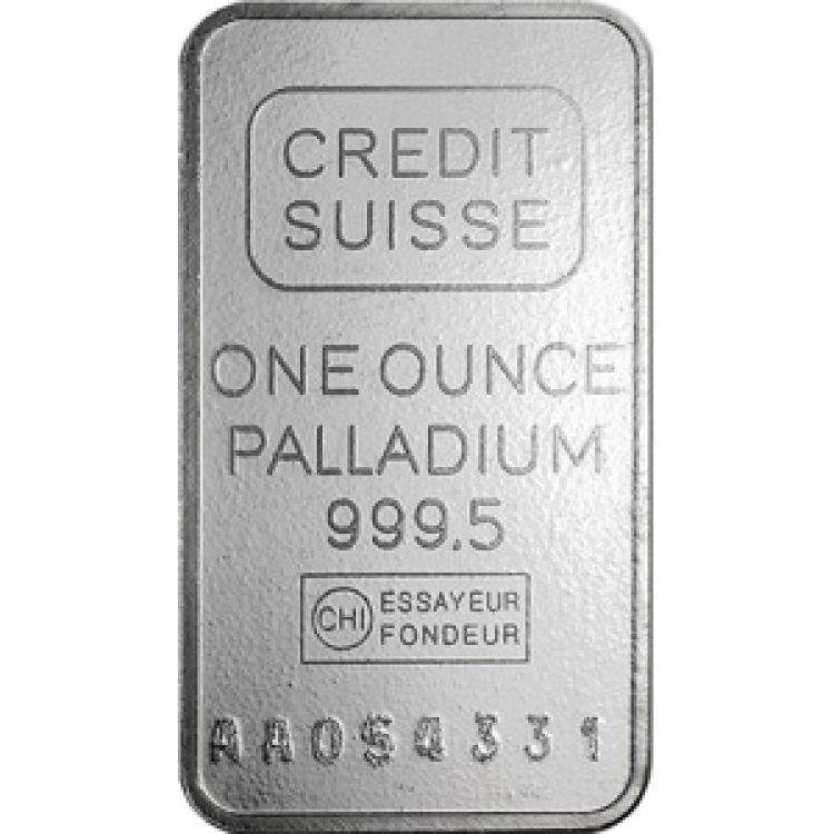 1oz Credit Suisse Palladium Bar